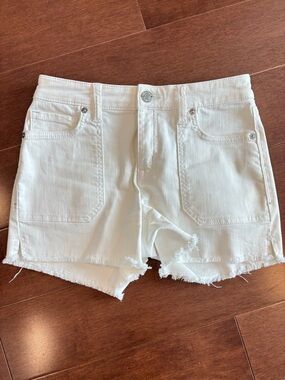 Tommy Bahama White Frayed Hem Denim Shorts